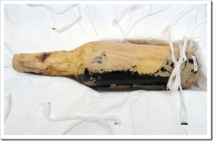 Whyte and MacKay PR picture to be used in conjunction with Shackleton story.   Three bottles of MacKinlays Rare Old Highland Malt whisky which was found underneath Shackletons Hut in Antarctica , were brought back to their spiritual home in Scotland , where they will be analysed by Whyte and MacKay's Master Blender Richard Patterson .   They were transported personally via private jet by the companies billionaire Indian owner Dr Vijay Mallya.  The bottles were in a case of whisky which spent more than 100 years buried in the Antarctic beneath a hut used by the explorer Ernest Shackleton during his unsuccessful 1907 to 1909 expedition to reach the South Pole.  One of the original bottles from Antarctica  For further information , contact Rob Bruce ,Head of Global PR Whyte & Mackay Tel: + 44 (0)141 249 6358 , Mob: +44 (0) 750 784 9831