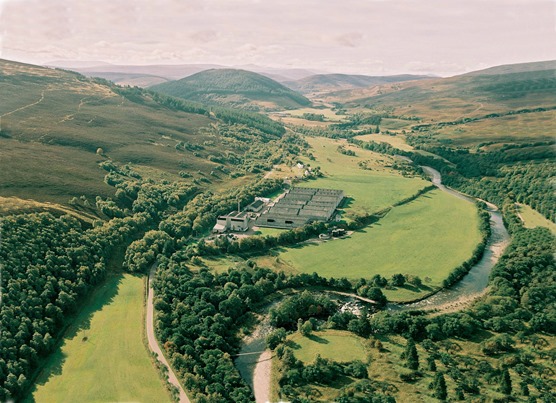 small file Tomintoul Distillery aerial view